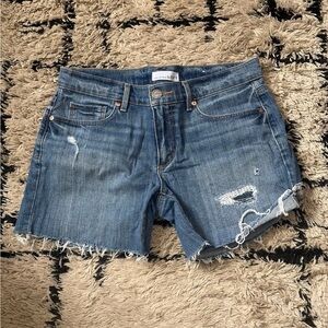LOFT Blue Distressed Jean Shorts